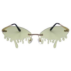 6071 | Green Drip Rimless Novelty Sunglasses